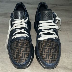 Blue reptile fendi sneakers